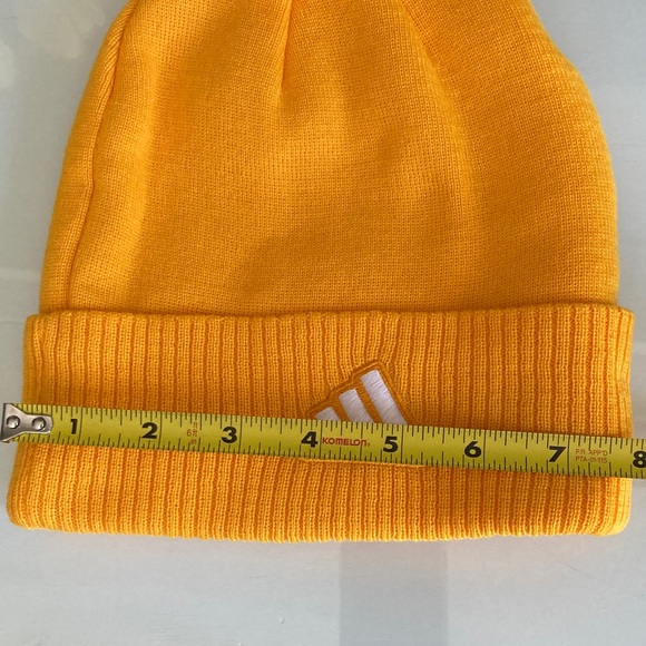 Adidas NWT Golden Yellow Knit Beanie with Pom - Picture 3 of 4